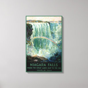 Vintage Reiseplakat für Niagarafälle Leinwanddruck
