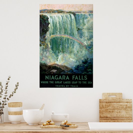 Vintage Reiseplakat für Niagarafälle Poster (Küche)