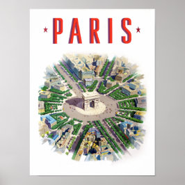 Vintage Reiseplakat für Paris Poster