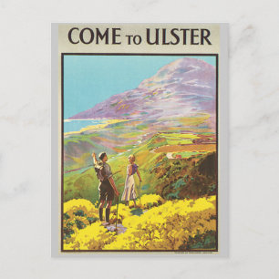 Vintage-Reiseplakat für Ulster Britische Inseln Postkarte