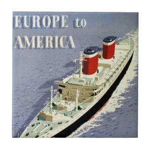 Vintage-Reiseplakat für United States Lines Fliese