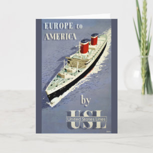 Vintage-Reiseplakat für United States Lines Karte