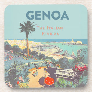 Vintage-Reiseplakat Genua Italienische Riviera 193 Getränkeuntersetzer
