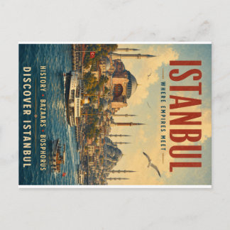 Vintage-Reiseplakat Istanbul mit historischen Zita Feiertagspostkarte