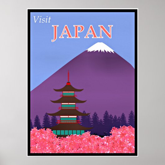 Vintage Reiseplakat, Japan besuchen Poster (Vorne)