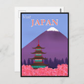 Vintage Reiseplakat, Japan besuchen Postkarte (Vorne/Hinten)