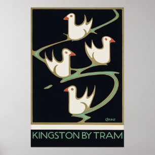 Vintage Reiseplakat Kingston London Kingston Poster