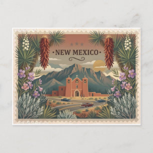 Vintage-Reiseplakat-Kunst aus New Mexico Postkarte