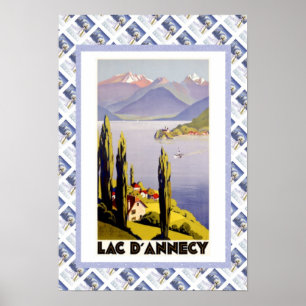 Vintage Reiseplakat, Lac d'Annecy Poster