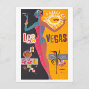 Vintage-Reiseplakat Las Vegas Postkarte