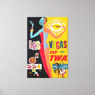 Vintage-Reiseplakat Las Vegas USA auf Leinwand