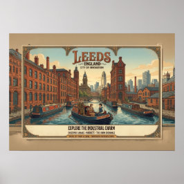 Vintage-Reiseplakat Leeds England Poster