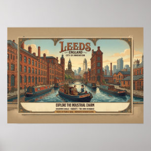 Vintage-Reiseplakat Leeds England Poster