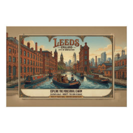 Vintage-Reiseplakat Leeds England Poster