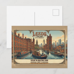 Vintage-Reiseplakat Leeds England Postkarte