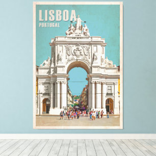 Vintage Reiseplakat. Lissabon, Augusta Leinwanddruck