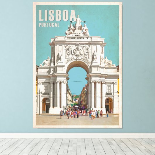 Vintage Reiseplakat. Lissabon, Augusta Leinwanddruck (Insitu (Holzboden))