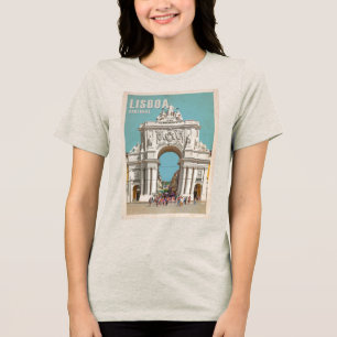 Vintage Reiseplakat. Lissabon, Augusta Tri-Blend Shirt