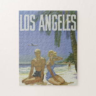 Vintage-Reiseplakat Los Angeles Puzzle