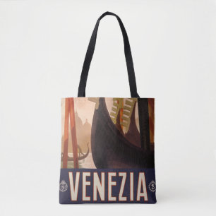 Vintage-Reiseplakat mit einem Kanal in Venedig Tasche