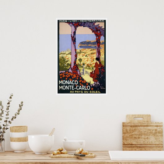 Vintage Reiseplakat Monaco & Monte Carlo Poster (Küche)