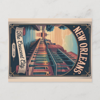 Vintage-Reiseplakat New Orleans Louisiana Feiertagspostkarte