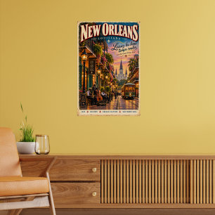 Vintage-Reiseplakat New Orleans Louisiana Jazz-Wan Poster