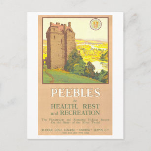 Vintage-Reiseplakat Peebles Schottland Postkarte