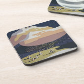 Vintage Reiseplakat Reiseförderung nach Montana Getränkeuntersetzer (Linke Seite)