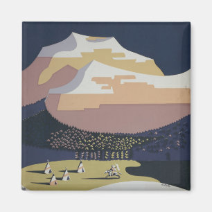 Vintage Reiseplakat Reiseförderung nach Montana Magnet