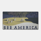 Vintage Reiseplakat Reiseförderung nach Montana Schreibtischunterlage (Vorderseite)