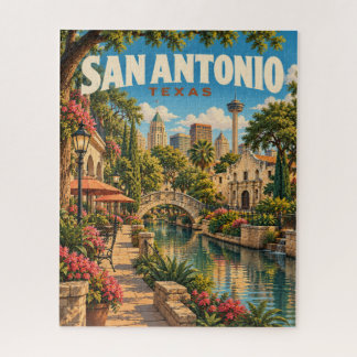 Vintage-Reiseplakat San Antonio Texas Puzzle