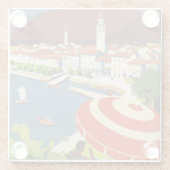 Vintage-Reiseplakat Schweiz Glasuntersetzer (Rückseite)