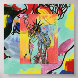 Vintage Reiseplakat Statue Liberty NYC Print Poster