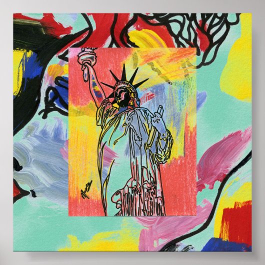 Vintage Reiseplakat Statue Liberty NYC Print Poster (Vorne)