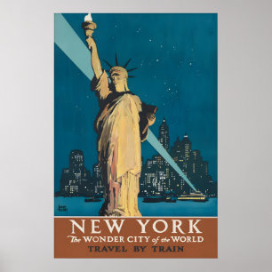Vintage-Reiseplakat Statue of Liberty New York Poster