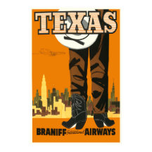 Vintage-Reiseplakat Texas