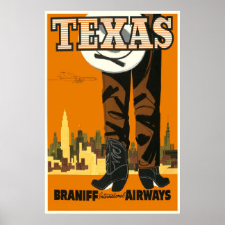 Vintage-Reiseplakat Texas Poster