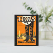 Vintage Reiseplakat - Texas Postkarte (Stehend Vorderseite)