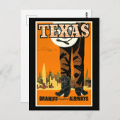 Vintage Reiseplakat - Texas Postkarte (Vorne/Hinten)