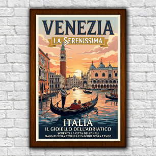 Vintage-Reiseplakat Venedig, Italien, 1960er Jahre Poster