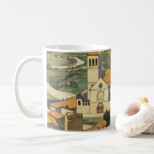 Vintage-Reiseplakat von Assisi, Italien Kaffeetasse