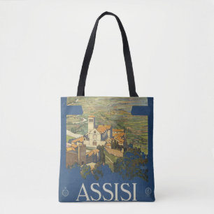 Vintage-Reiseplakat von Assisi, Italien Tasche