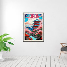 Vintage-Reiseplakat von Japan