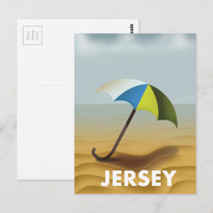Vintage-Reiseplakat von Jersey. Postkarte
