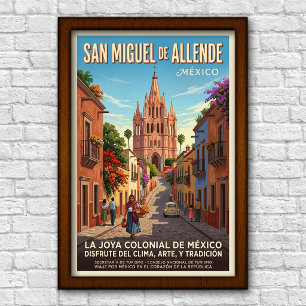 Vintage-Reiseplakat von San Miguel de Allende aus Poster