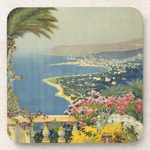 Vintage-Reiseplakat von San Remo von einer Terrass Getränkeuntersetzer
