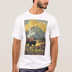 Vintage-Reiseplakat Yellowstone National Park T- T-Shirt