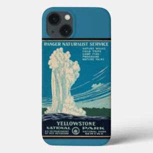 Vintage Reiseplakat Yellowstone Park auf aquamarin Case-Mate iPhone Hülle
