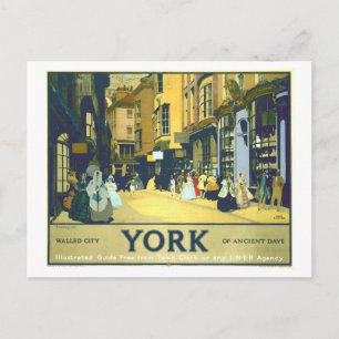 Vintage-Reiseplakat York Postkarte
